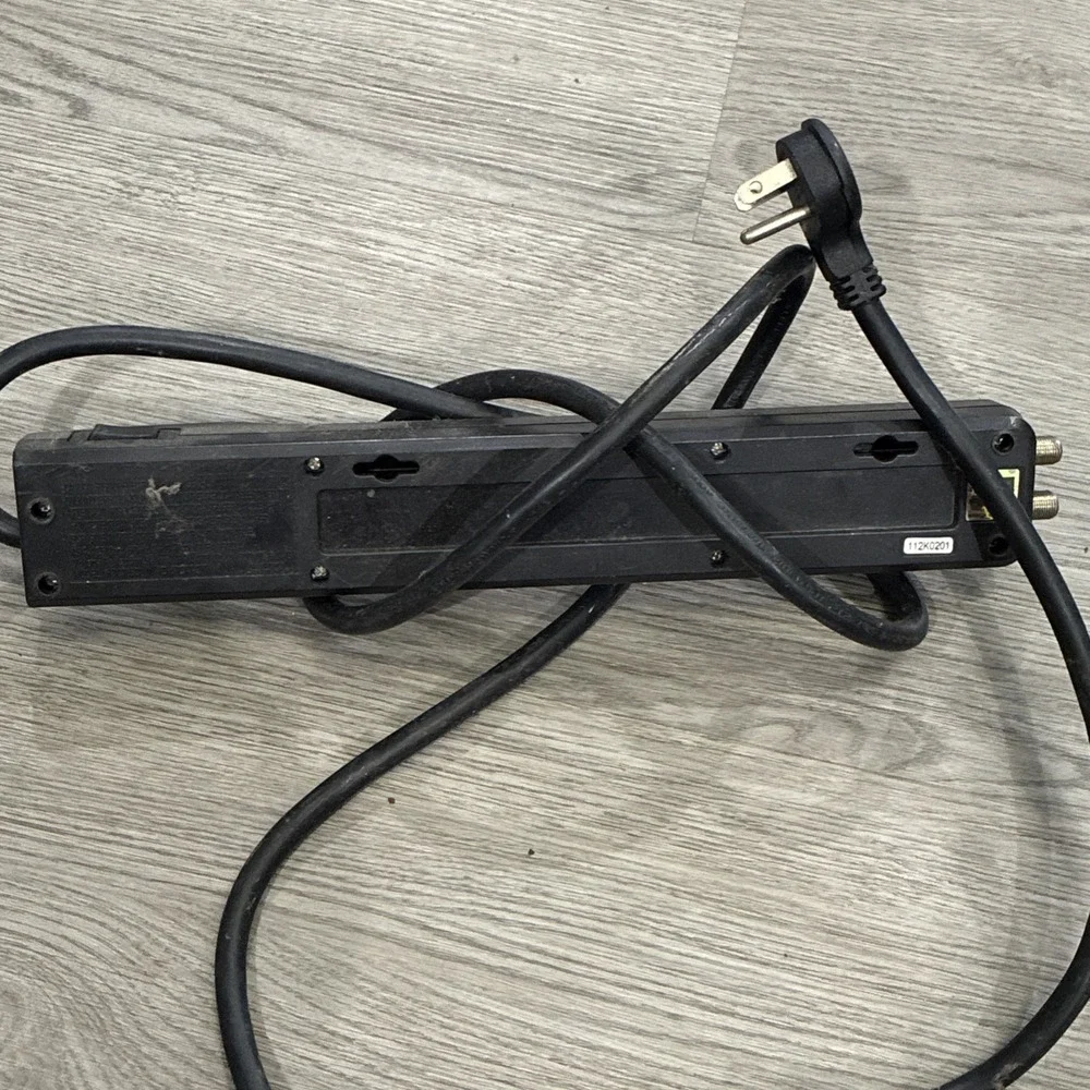 Commercial Electric 6ft HDC706C Surge Protector With Coax Black